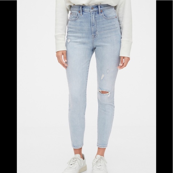 New GAP SkyHigh Destructed True Skinny Ankle Jeans Size 18P - Picture 2 of 6